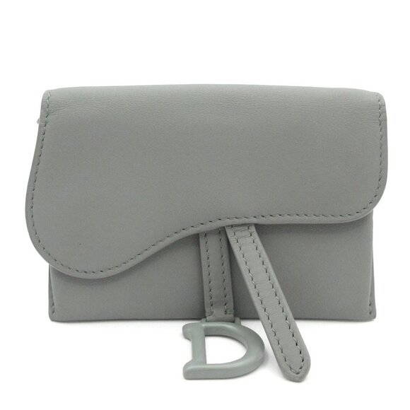 Dior Handbags - Auth DIOR/ChristianDior Saddle Gray Leather Coin Case